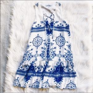 Lovers and Friends Blue and White Greece Dress